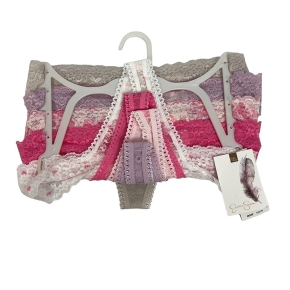 NWT JESSICA SIMPSON Women’s Panties Sz Small Pkg/5 Lace Thongs Multi Colors - Picture 2 of 8